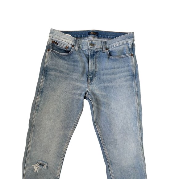 POLO Ralph Lauren Tompkins Mid Rise Distressed Skinny Jeans Size 30 - Picture 7 of 10